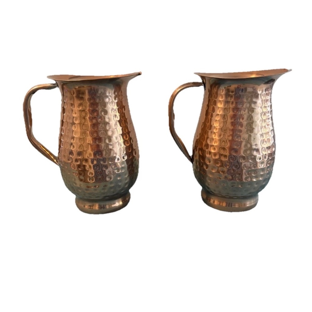 Robert Stanley hammered  Copper Pitcher Set - Copper Finish. ( Two )